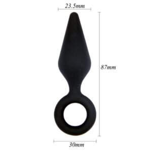 Plug anal de silicone texturizado preto