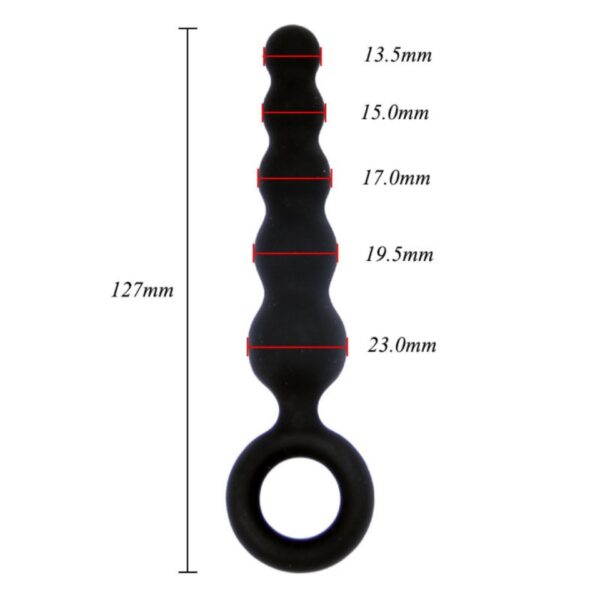 Plug anal de silicone texturizado preto