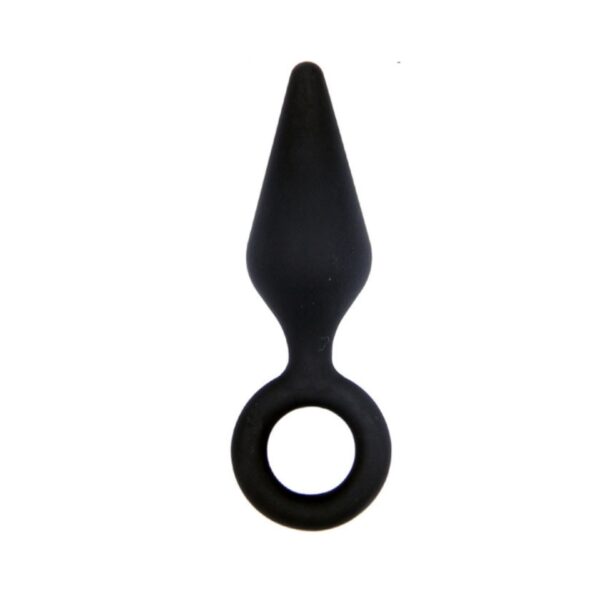 Plug anal de silicone texturizado preto