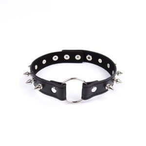 Coleira Choker BDSM com circulo de metal