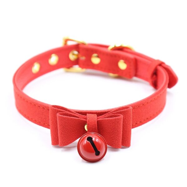 Coleira Choker BDSM com guizo vermelho