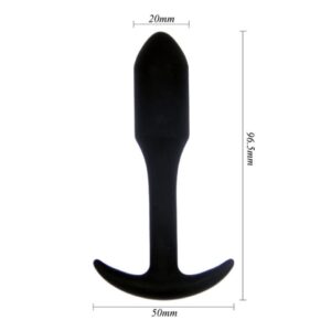 Plug anal de silicone texturizado preto