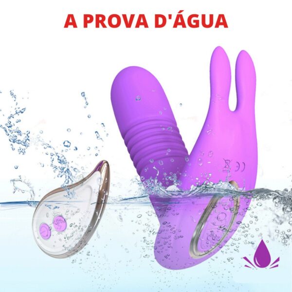 vibrador de calcinha com dildo roxo com dizeres: a prova d'água