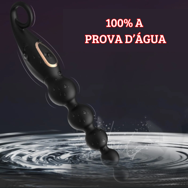 imagem do plug anal vibrador masculino com dizeres: 100% a prova d'água