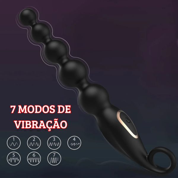 imagem do plug anal vibrador masculino com dizeres: 7 modos de vibração