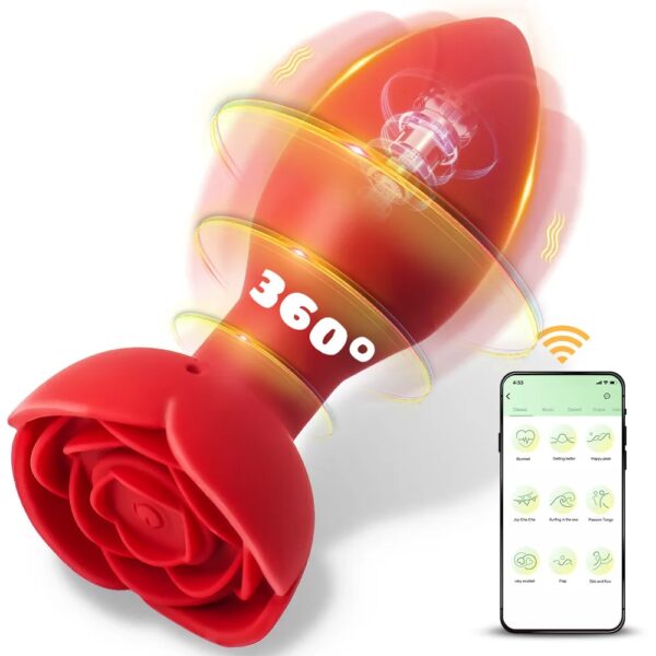 plug anal rosa de silicone controlado por celular