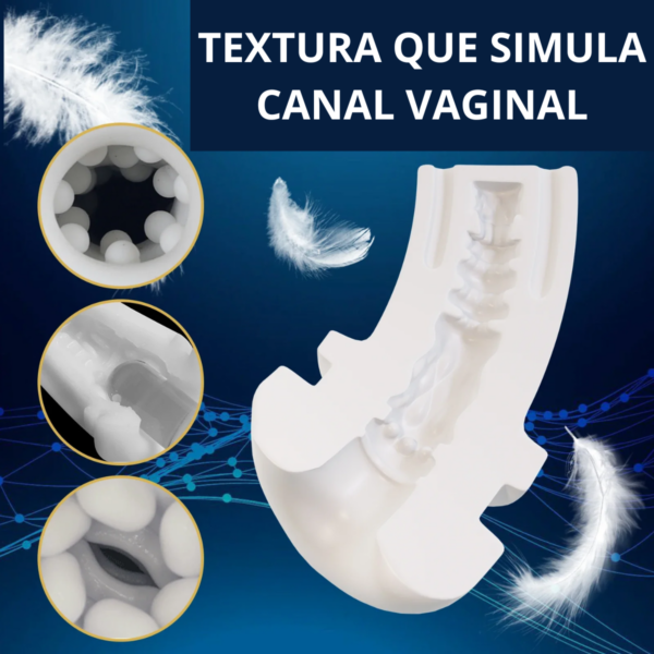 masturbador masculino eletrônico com escrita: textura que simula canal vaginal