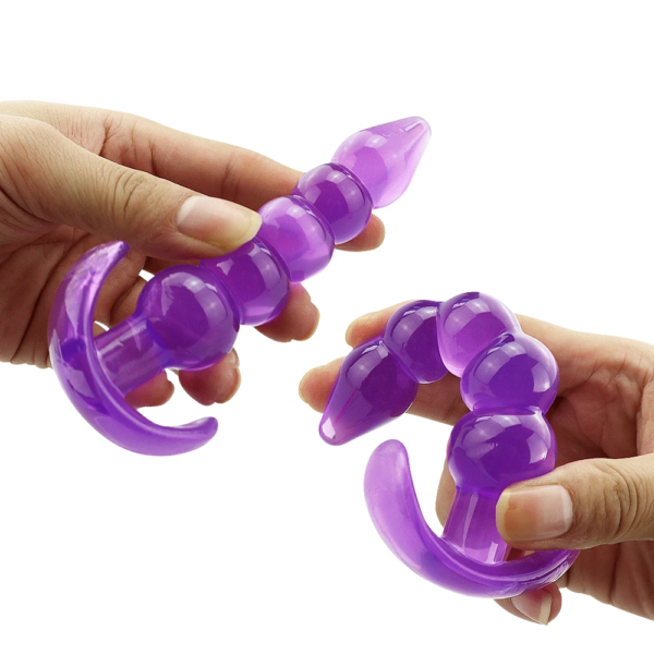 prazer bdsm plug anal silicone texturizado roxo