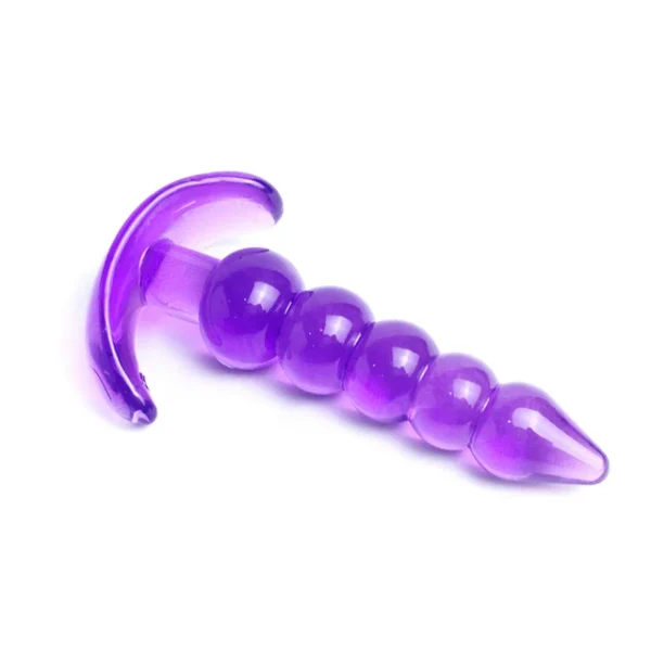 Plug Anal de Silicone Texturizado roxo da prazer bdsm