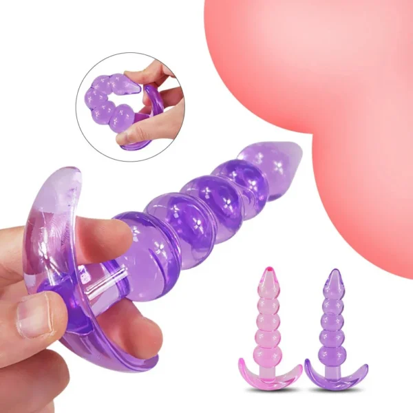 Plug Anal de Silicone Texturizado Colorido